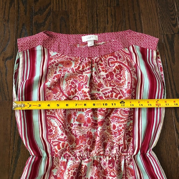 Ann Taylor LOFT Women’s XS Pink Paisley Boatneck Shift Sleeveless Mini Dress EUC - Picture 8 of 11